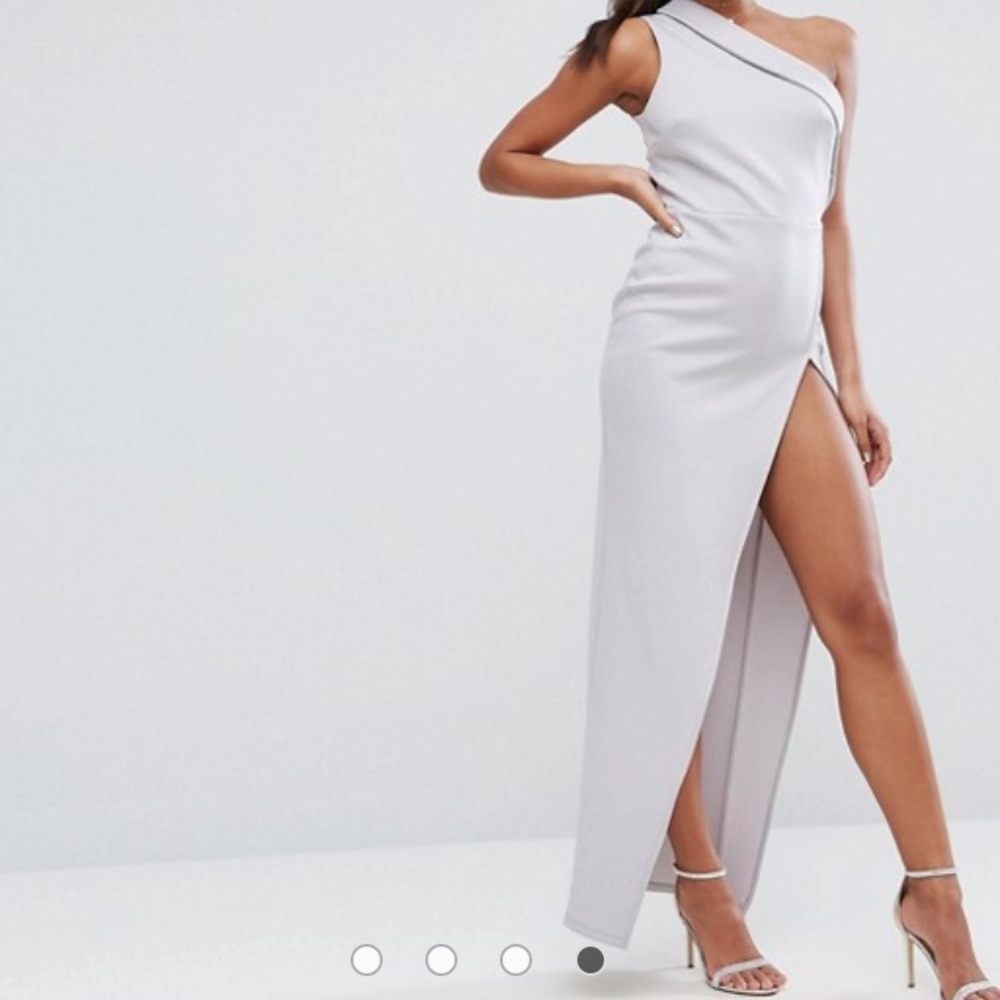 White one-shoulder dress